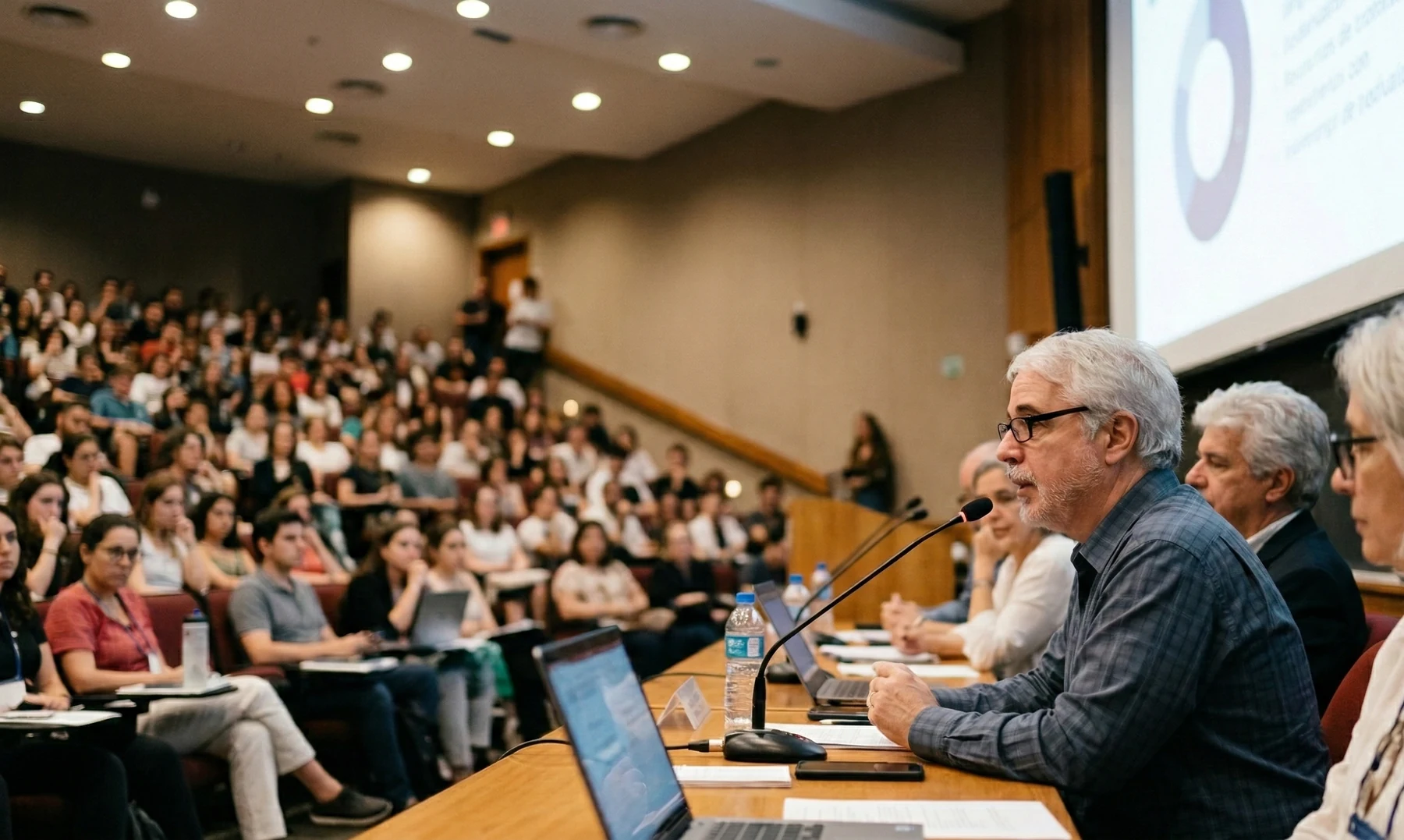 Em conferência